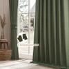 102 Inch Length Curtain 2 Panels Dark Olive Green Linen Curtains for Bedroom, Hook Belt Pleated Modern Ceiling Track Light Filtering Privacy Sheer Drapes with Tiebacks for Large Window Loden W52xL102 view 4