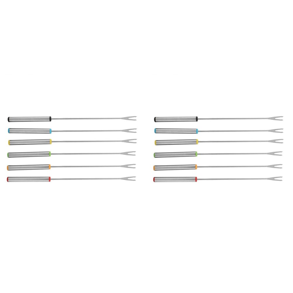 12pcs Stainless Steel Fondue Forks, Candy Dipping Forks Fruit Cake Appetizer Forks with Long Handle Reusable Fondue skewers Kitchen Tool for Cheese or Chocolate Fondue