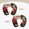 Dwrepo Merry Christmas Neck Pillows for Sleeping Memory Foam Travel Pillow for Airplanes Travel Neck Flight Pillow U Shaped Portable Headrest for Car, Home, Office, Washable Cover view 3