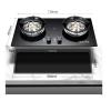 Double Gas Cooker - Tempered Glass Gas Stove, 5.2KW Tabletop And Flush-mounted Gas Ranges, Thermocouple Flameout Protection,Aluminum Alloy Child Lock Knob, Easy To Clean(LPG) view 2