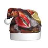 LNNIUK Lobster Lemon print Christmas Plush Santa Hat, Funny Christmas Hats for Adults Christmas Party Favors Hats view 1