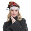 LNNIUK Lobster Lemon print Christmas Plush Santa Hat, Funny Christmas Hats for Adults Christmas Party Favors Hats view 4
