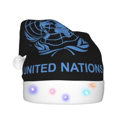DWWKWJ United Nations Christmas Hat Xmas Holiday Party Hat With Led Light Santa Hat For Xmas New Year Party Headwear