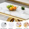 47" White Faux Marble Coffee Table, Modern Gold Coffee Table for Living Room,Luxury Cocktail Table with X-Shape Geometric Stainless Steel Frame,Rectangular Center Table Tea Table for Living Room view 4