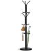 Yoobure Metal Coat Rack Freestanding with Marble Base, Coat Tree with 12 Hooks & Umbrella Holder, Coat Hanger Stand for Corner Entryway Bedroom Office, Heavy Duty Coat Rack Stand for Clothes Hats Bags view 1