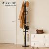 Yoobure Metal Coat Rack Freestanding with Marble Base, Coat Tree with 12 Hooks & Umbrella Holder, Coat Hanger Stand for Corner Entryway Bedroom Office, Heavy Duty Coat Rack Stand for Clothes Hats Bags view 2