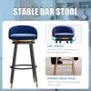 DBZRRKHDC Swivel Counter Bar Stools Set Island/Kitchen/Bar 360 Swivel Black Metal Velvet Counter Stool of 4 with Low Back, Upholstered Dining Chairs for Kitchen Island(Blue-Gold Leg,2 PCS) view 4