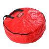 Christmas Storage Bag, Christmas Wreath Storage Bag PE Woven Fabric Round Red Storage Bag for Home Party Office Storage BagChristmas Wreath view 2