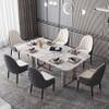 DONGDAWAN Meal Chairs Faux Leather Upholstered Chair with Arms Mid Century Modern Dining Chairs with Wood Frame for Kitchen Restaurant Dining Living Room Chairs Seat Height 46cm view 4