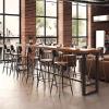 Farmhouse Bar Table Pine Wood Rectangular Bar Height Table Industrial Tall Kitchen Dining Table Long Bar Table Counter Height Table for Coffee Shop Small Space,No Stool view 3