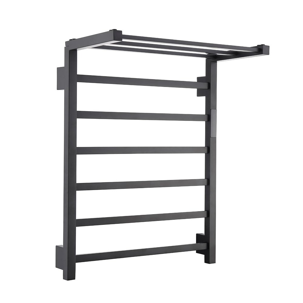 BSNANCA Electric Towel Warmer, LED Display Towel Warmer WiFi Control Towel Heater Wall Mounted Heated Towel Rack Stainless Steel Thermostatic Towel Warmers for Bathroom Foldable 45-70 1-24H, Black