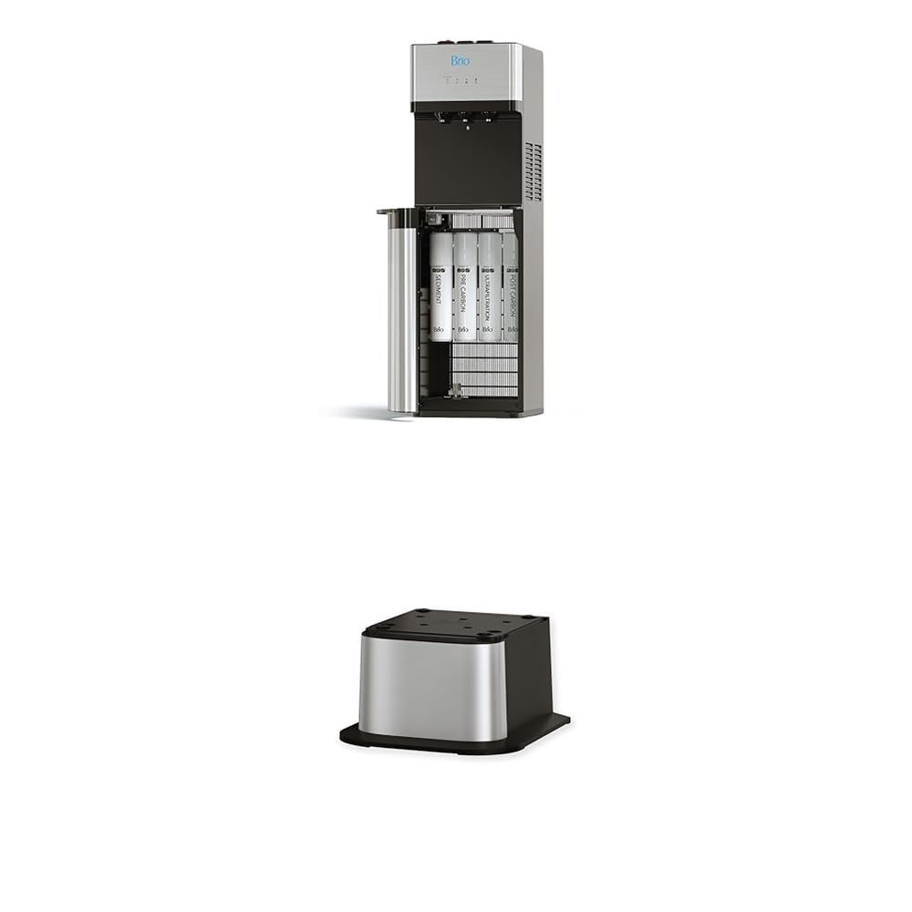 Brio Self Cleaning Bottleless Water Cooler Dispenser Bundled with Water Cooler Dispenser Base for Brio Water Cooler