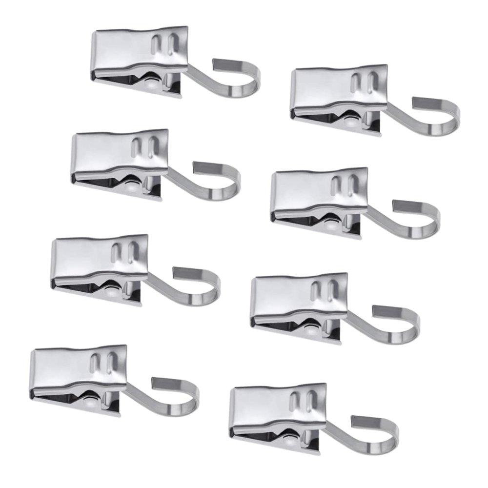 BRIGHTFUFU 150pcs Stainless Steel Curtain Clips with Hook Heavy-Duty Wire Holder for Bathroom and Bedroom Sturdy Curtain Hangers for Home Decor