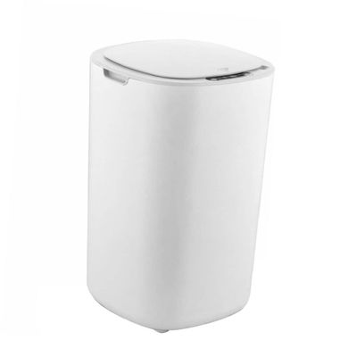 BESTOYARD Automatic Induction Trash Can Lid Smart Motion Sensor Waste Bin for Kitchen Bathroom Touchless Design White 13 Gallon Capacity
