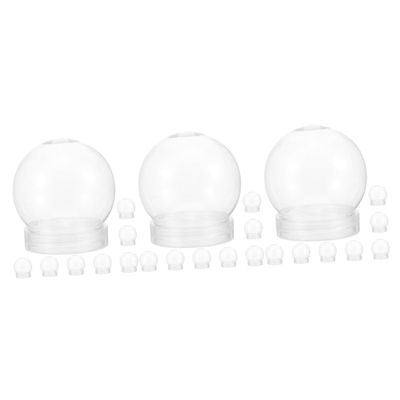 OKUMEYR 24pcs Clear Water Globes for Crafts Empty Snow Globes Cap Jars for Christmas Decorations Easy to Pet Material for Creative Projects