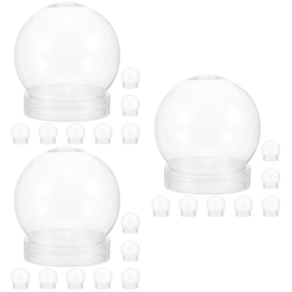 KONTONTY 24pcs Transparent Snow Globe Water Globes for Craft Making Cap Safe and Sturdy Materials for Unique Holiday Decorations and Creative Projects