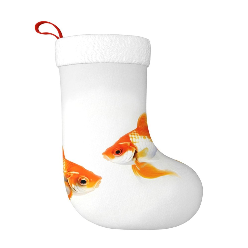 YQxwJL Cute Goldfish Print Christmas Stockings Family Kids 18" Xmas Stockings Christmas Ornaments for Holidag Decor