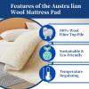 SUZEPER 100% Wool Fleece Fitted Mattress Cover Pad with Elastic Bands,Breathable Lamb Wool Mattress,Thicken Pure Wool Bed Topper,Folding Lamb Velvet Mattress,for Twin/Full/Queen/King(Full, Gray) view 3
