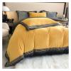 Milk Cashmere Bedding Sets Bed linens Bed Cover Duvet Cover Flat/Fitted Sheet Pillowcase 4pcs,Bed view 3