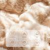 HANDONTIME Plush Sofa Slipcovers Washable Couch Cover for Sofa Super Soft Faux Fur Sofa Covers for 3 Couch Cousion Soild Khaki Rabbit Plush Couch Cushion Covers for Kids Pets, 71" X118" view 2
