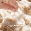 HANDONTIME Plush Sofa Slipcovers Washable Couch Cover for Sofa Super Soft Faux Fur Sofa Covers for 3 Couch Cousion Soild Khaki Rabbit Plush Couch Cushion Covers for Kids Pets, 71" X118" view 3
