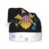 DWWKWJ Us Virgin Islands Flag Christmas Hat Xmas Holiday Party Hat With Led Light Santa Hat For Xmas New Year Party Headwear view 1