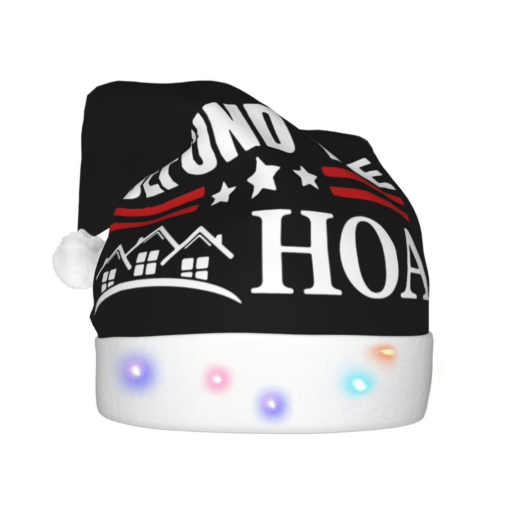 Defund The Hoa Christmas Hat Xmas Holiday Party Hat With Led Light Santa Hat For Xmas New Year Party Headwear