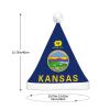 DWWKWJ Flag Of Kansas Christmas Hat Xmas Holiday Party Hat With Led Light Santa Hat For Xmas New Year Party Headwear view 4