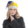 DWWKWJ Ukraine America Flag Christmas Hat Xmas Holiday Party Hat With Led Light Santa Hat For Xmas New Year Party Headwear view 2