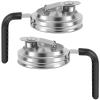 2 Packs Mason Jar Pour Spouts Lid, Stainless Steel Mason Jar Lids with Handle, Mason Jar Pitcher Lid with Pour Spouts Wide Mouth,No Rust Leaking Proof for Home Brewing Fruit Fermenting Drinks Airtight view 1