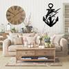 Anchor Metal Wall Decor, Fish Metal Wall Art,Metal Ocean Theme Wall Art,Stylish Anchor Wall Decor for Living Room,Bedroom (Black, 13"x 19"/32x47 cm, Unframed) view 1