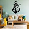 Anchor Metal Wall Decor, Fish Metal Wall Art,Metal Ocean Theme Wall Art,Stylish Anchor Wall Decor for Living Room,Bedroom (Black, 13"x 19"/32x47 cm, Unframed) view 2