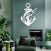 Anchor Metal Wall Decor, Fish Metal Wall Art,Metal Ocean Theme Wall Art,Stylish Anchor Wall Decor for Living Room,Bedroom (Black, 13"x 19"/32x47 cm, Unframed) view 4