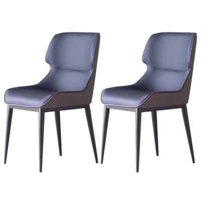 Classic Iron Metal Dining Chair Set of 2, Curved Backrest Kitchen Chairs with Waterproof Surface, Indoor/Outdoor for Kitchen and Living Room
