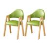 Dining Chairs Set of 2 with Arms, Small Bedroom Chairs, Leather Dining Room Chairs with Waterproof Surface and Wood Legs for Restaurant, Living Room, Outdoor Lounge view 1