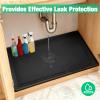 Aisslro Under Sink Mat 25" X 19", Waterproof Silicone Under Sink Mats for Kitchen, Anti-Leak Shelf Liner & Cabinet Protector with Raised Edge, [BPA Free] Bathroom Tray Home Organizer, Black view 3