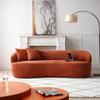 DREAMODERN 86.61" Curved Sofa Boucle Fabric, Sectional With Pillows for Living Room, Modern Mid-Century Contemporary Cloud Couch for Apartment, Full Assembly - Orange view 1