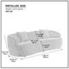 DREAMODERN 86.61" Curved Sofa Boucle Fabric, Sectional With Pillows for Living Room, Modern Mid-Century Contemporary Cloud Couch for Apartment, Full Assembly - Orange view 2