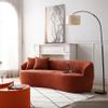 DREAMODERN 86.61" Curved Sofa Boucle Fabric, Sectional With Pillows for Living Room, Modern Mid-Century Contemporary Cloud Couch for Apartment, Full Assembly - Orange view 3