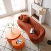 DREAMODERN 86.61" Curved Sofa Boucle Fabric, Sectional With Pillows for Living Room, Modern Mid-Century Contemporary Cloud Couch for Apartment, Full Assembly - Orange view 4