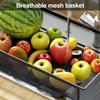 BENBOR Fruit Basket for Kitchen,5 Tier Fruit and Vegetable Storage Basket Cart,Stackable Metal Mesh Rolling Storage Trolley Cart,Slim Storage Organizer Stand on Wheel for Kitchen (Black) view 3