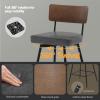 Bekrvio Swivel Bar Stools Set of 3, Upholstered Faux Leather Barstools with Wood Backs and Metal Legs, 29" Seat Height Counter Bar Stool for Kitchen Island, Grey view 3