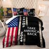 CCoutueChen Black USA Flag Comforter Set Twin Size,Trump Take American Back Bedding Set for Teens Boys, 2 Pieces Soft Fluffy Down Comforter with 1 Pillowcase view 4