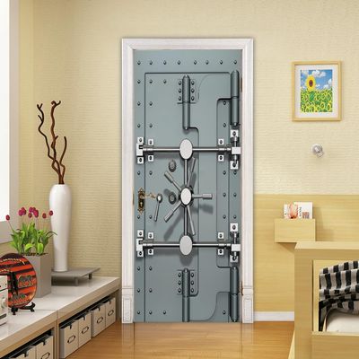 VIRANDA 3D Door Decal Peel and Stick Decor - Removable Murals, Self-Adhesive DIY Wallpaper - PVC Waterproof - Iron - Bedroom & Living Room - 37.4 x 84.6 inch