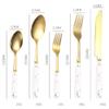 uhyOHF Cutlery Set, Knives and Forks Set 6 People.Luxury Cutlery Sets, Reusable Cutlery Set,Dishwasher Safe, Elegant Table Cutlery for Home/Important Dinners (6 Sets of 30 Pieces) (30 STK) view 3