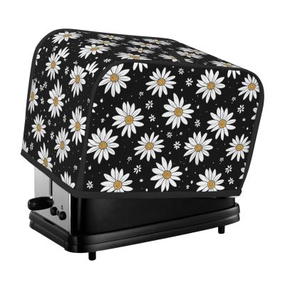 AZIYFBR Cute Daisy Toaster Cover, 2 Slice, Black, Polyester, Water Resistant