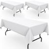 Pureegg Polyester Tablecloth 60" x 102" Reusable Washable 3 Pack White view 1