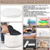 Teenyyou 2 Pcs 26 x 18 Inch Unstuffed Pouf Cover Ottoman Foot Rest - No Filler, Faux Rabbit Fur Foot Stool Floor Bean Bag Floor Chair Storage for Living Room Bedroom Home Decor(Beige) view 3