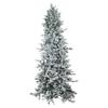 Sunnydaze 8ft Stately and Slim Artificial Christmas Tree - Unlit Flocked Christmas Tree with Hinged Branches - with Foldable Metal Stand view 1