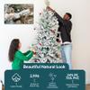 Sunnydaze 8ft Stately and Slim Artificial Christmas Tree - Unlit Flocked Christmas Tree with Hinged Branches - with Foldable Metal Stand view 2